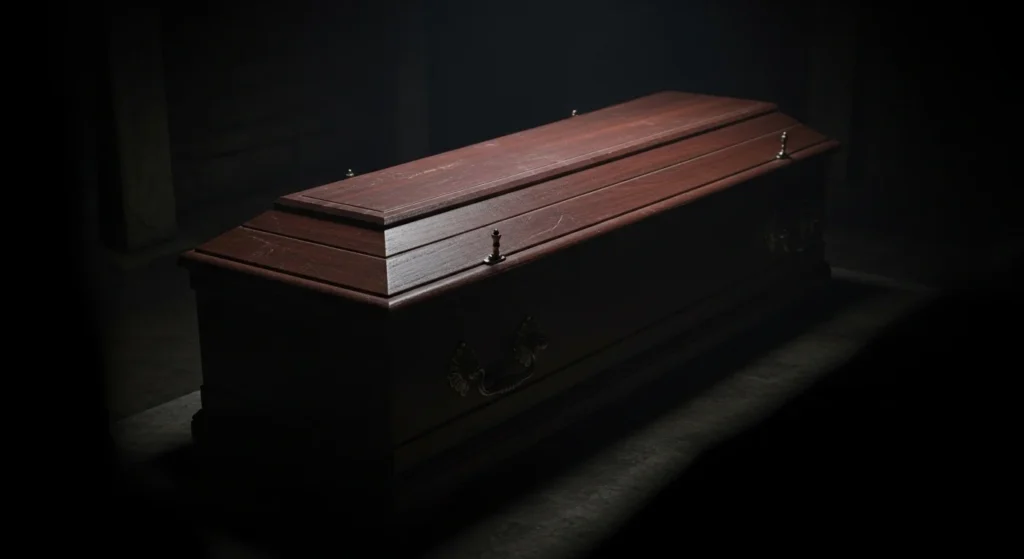 Dark as a closed coffin