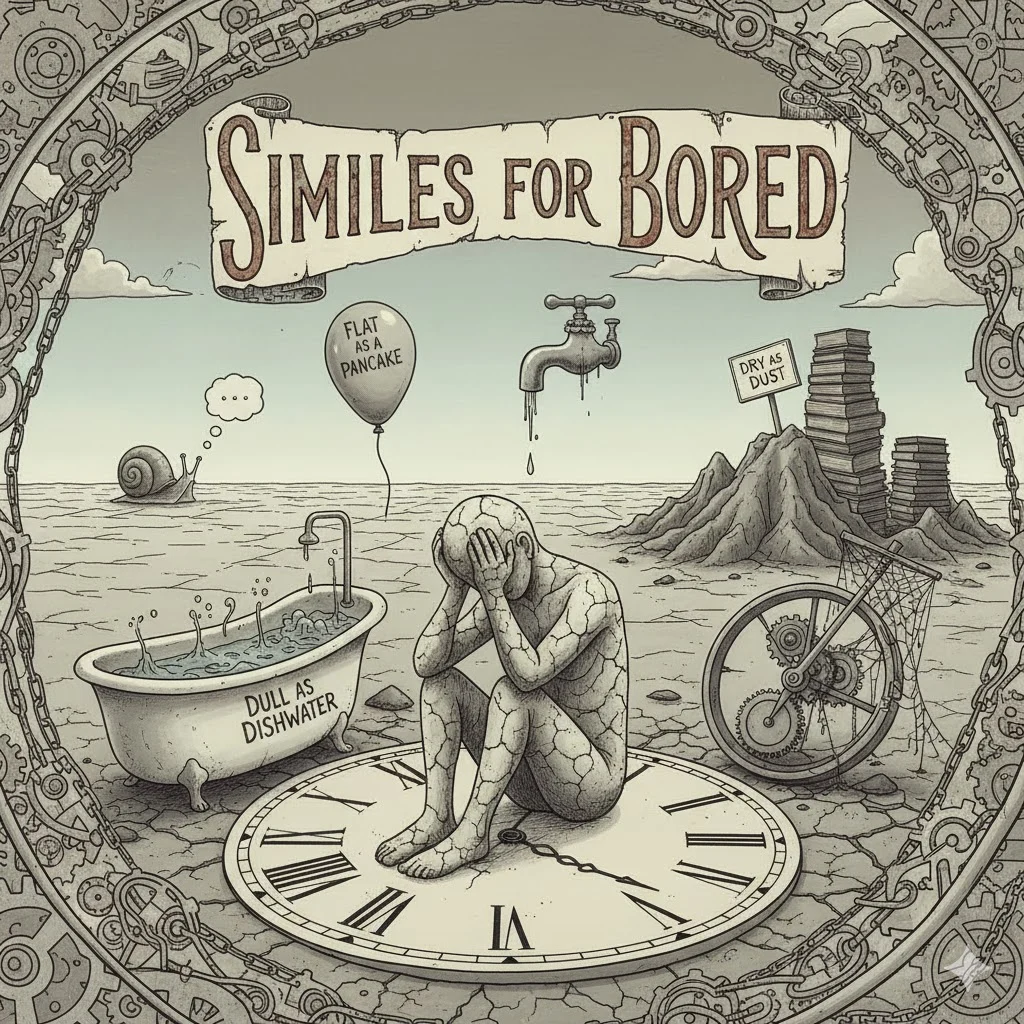 similes for bored