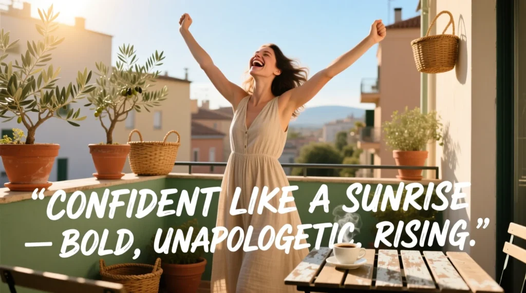 similes for confident