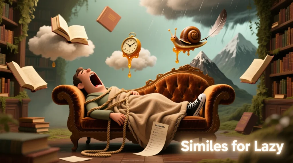 similes for lazy