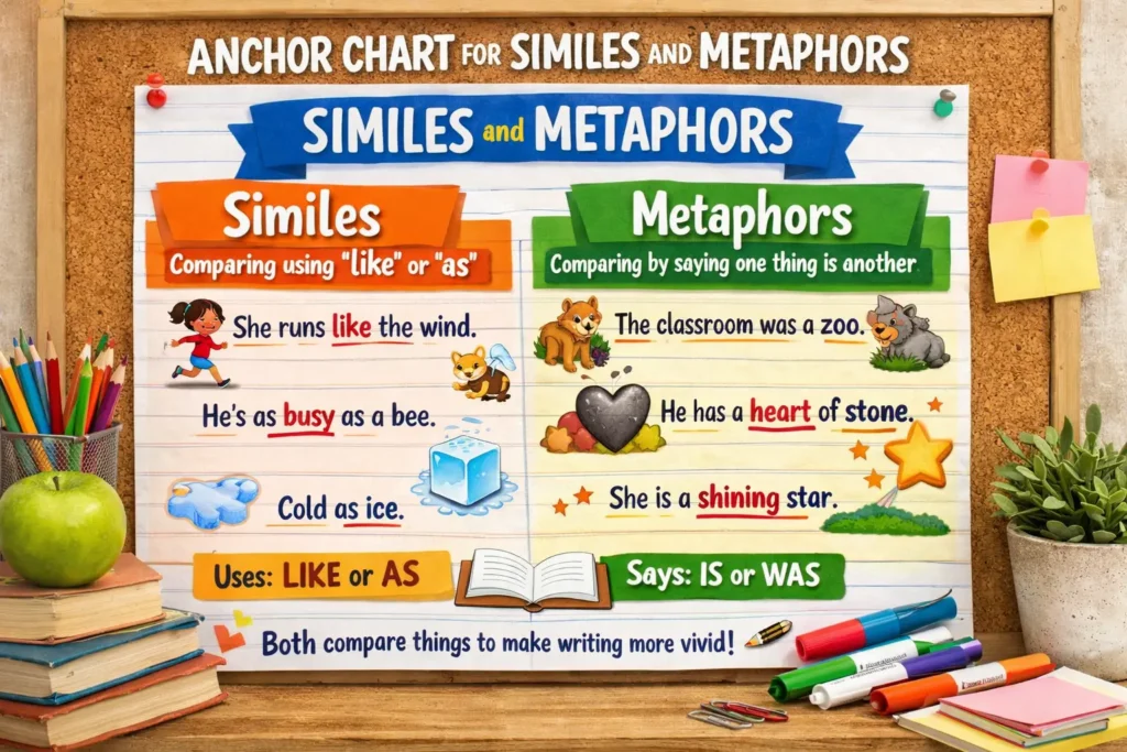 anchor chart for similes and metaphors