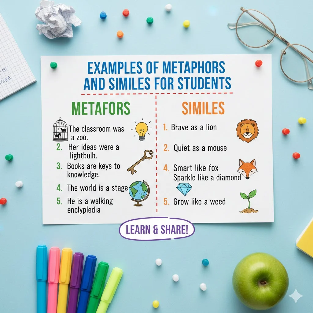 examples of metaphors and similes for students