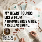 similes for heart beating fast