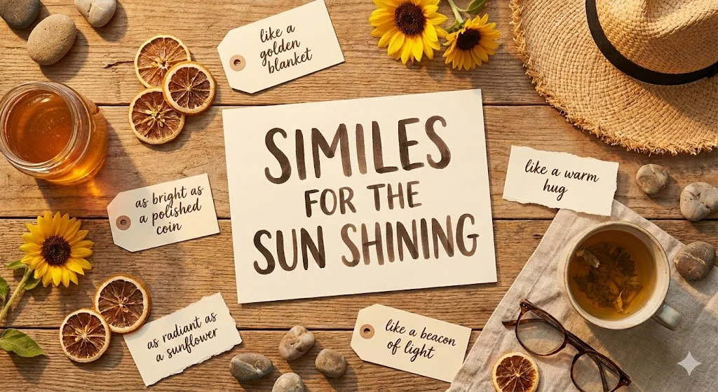 similes for the sun shining