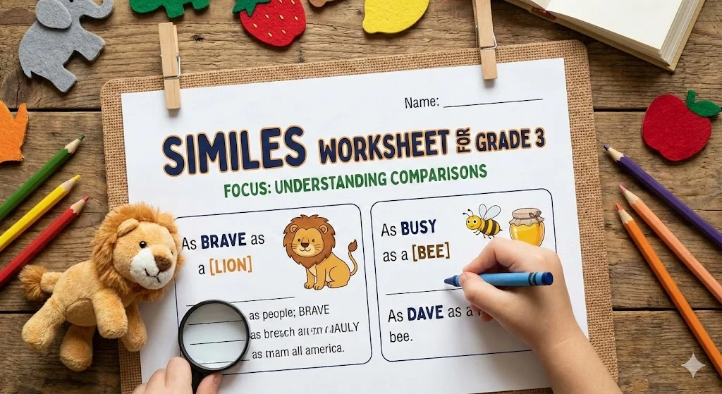 similes worksheet for grade 3