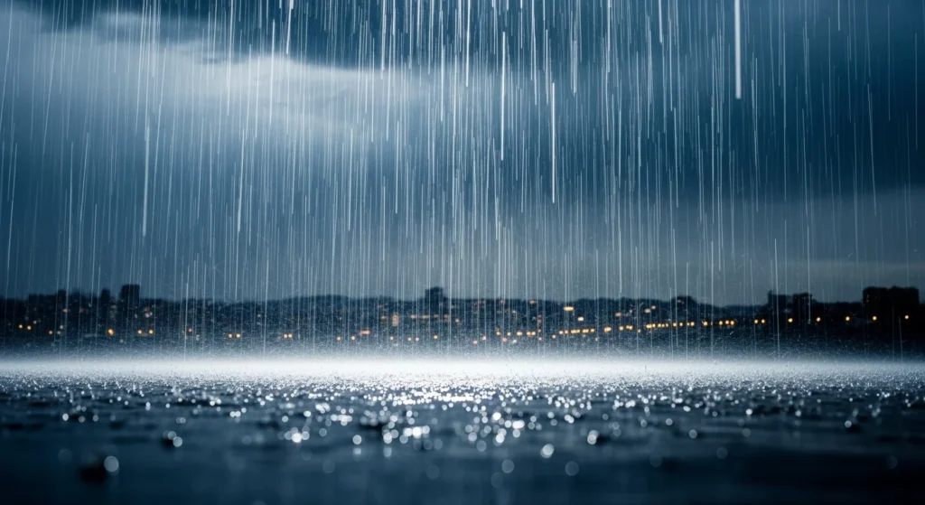 Rain like Silver Threads Falling from the Sky