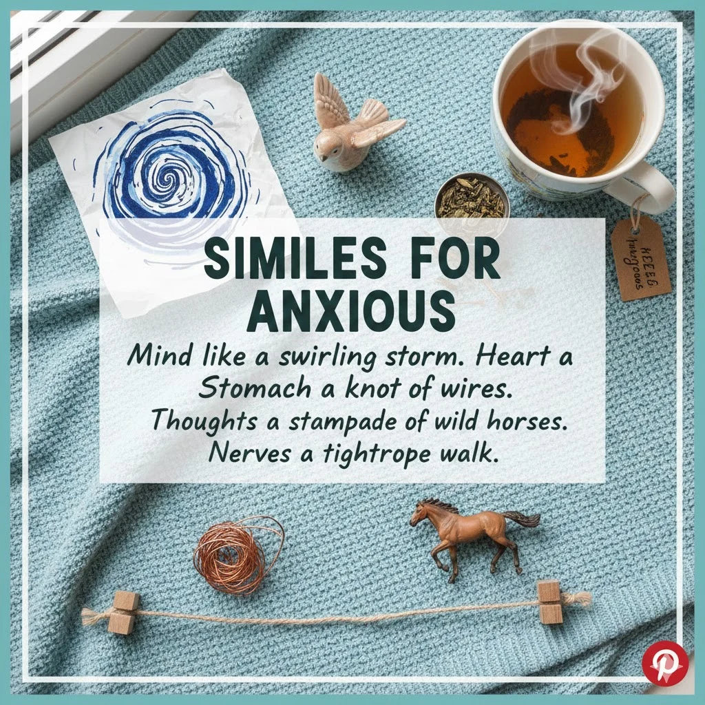 similes for anxious