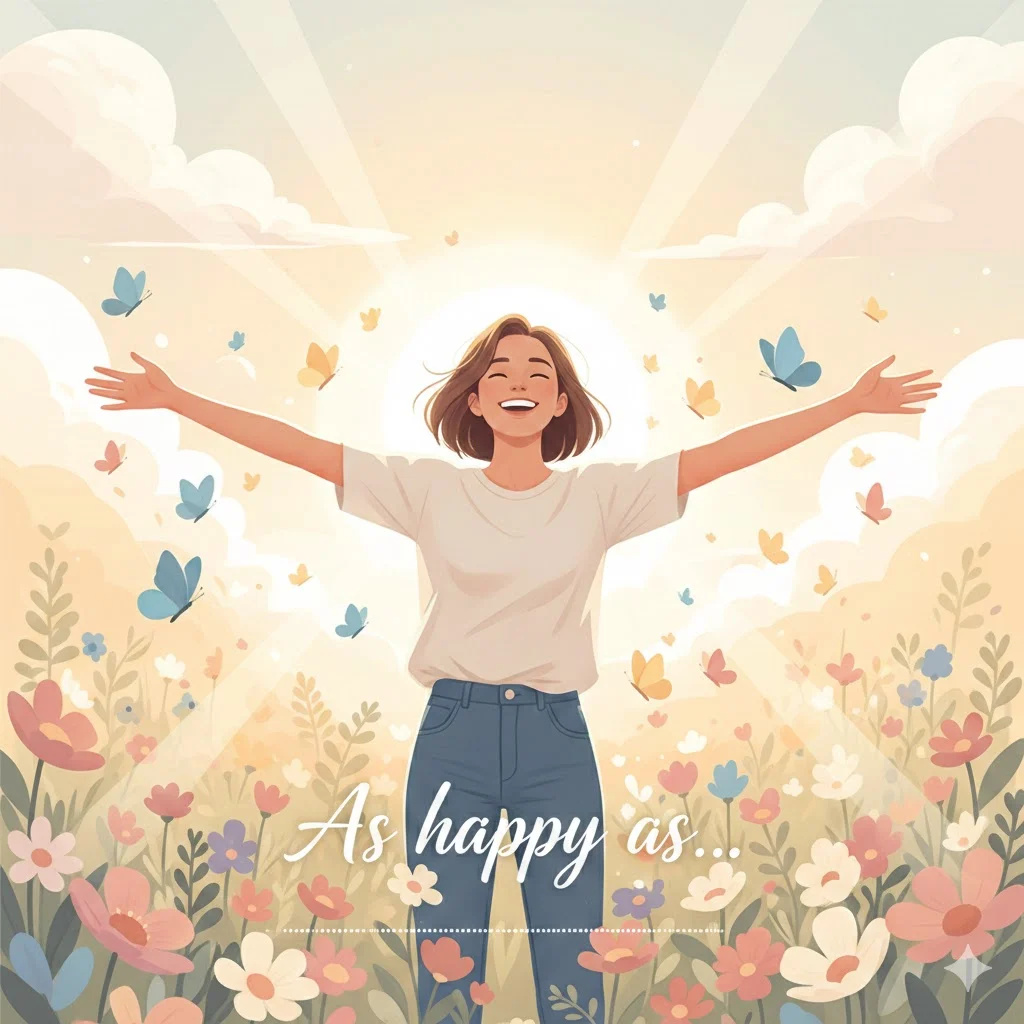 similes for being happy