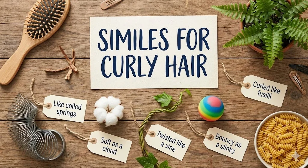 similes for curly hair