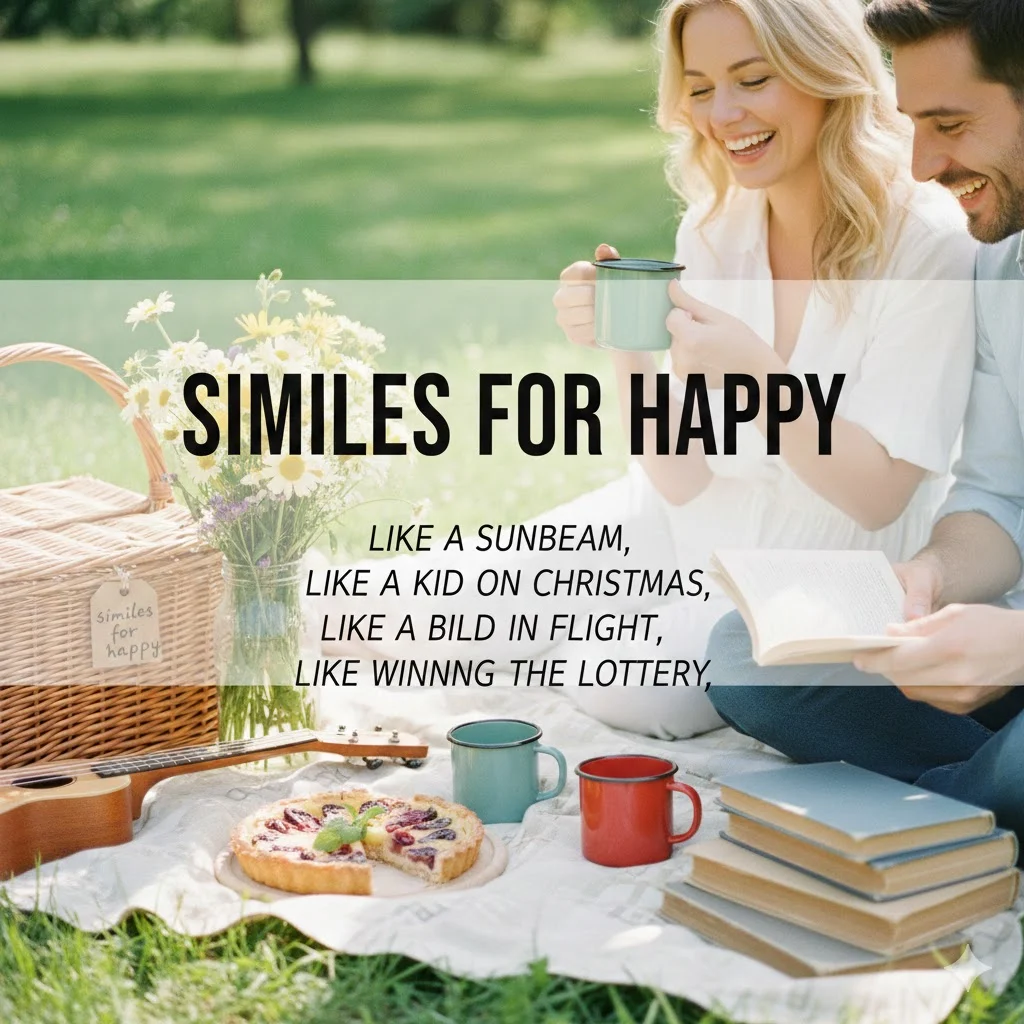similes for happy