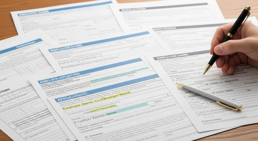 Employer Name in Forms & Applications