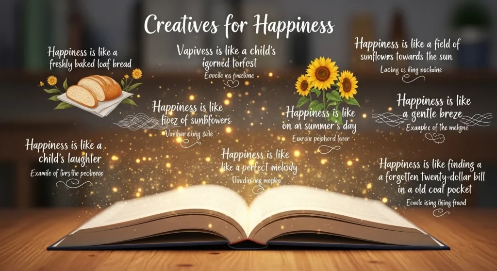 creative similes for happiness